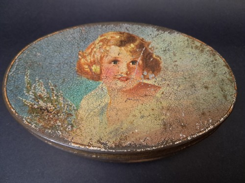 Vintage biscuit tin sweet girl - vintage,