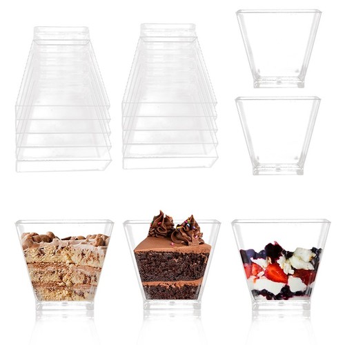 Pcs dessert clear cups - clear,