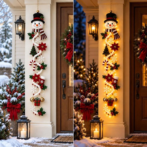 Glowing christmas door hanger - glowing,
