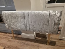 Crush Velvet Double Bed Headboard - Silver Grey