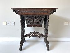 19th Century Anglo-Indian Carved Rosewood Writing Desk
