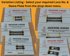 YOU CHOOSE: Jackson-Evans OO Gauge Engraved Loco Name & No. Plates - Bagged