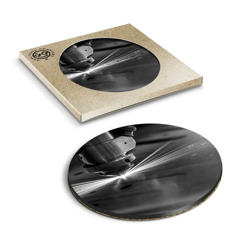 Boxed round coasters bw - round,