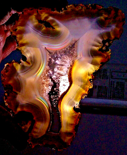 Rainbow iris agate slice - iris,