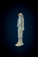 Rare Ancient Egyptian Antique Falcon-Headed God Horus Faience Statue Artifact BC