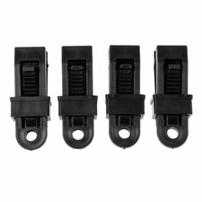 Black Heavy Duty Tarp Clips, Camping Tent / Awning Clamps Tie Down