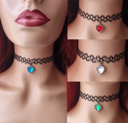 Black choker necklace stretch - necklace,