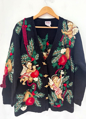Vintage black chunky knit - vintage,