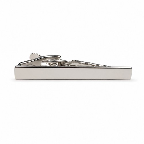 Rhodium slim tie - tie, bar