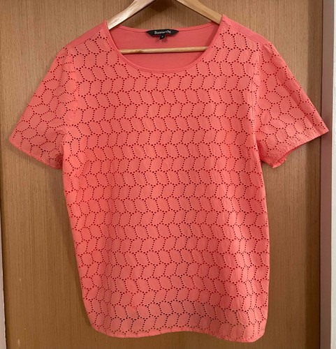 Coral pink broderie anglaise - pink,