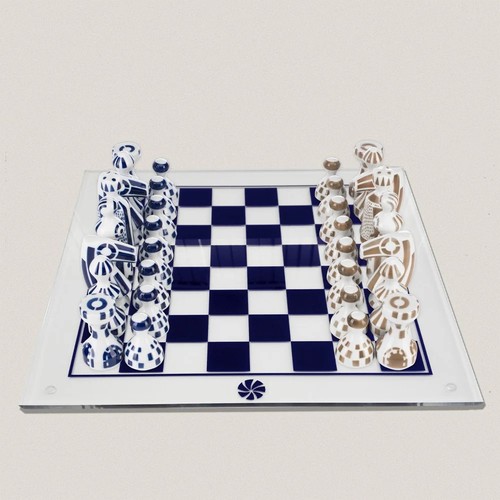 Sargadelos porcelain chess set - porcelain,