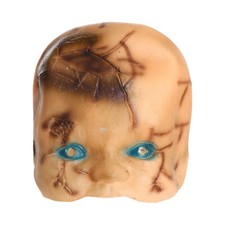 CREEPY DOLL MASK HALF FACE HORROR LATEX HALLOWEEN FANCY DRESS COSTUME ACCESSORY