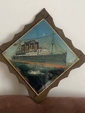 REVERSE-ON-GLASS PAINTING OF THE DOOMED OCEAN LINER LUSITANIA