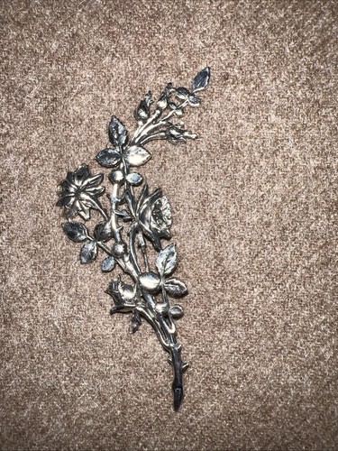 Silvertone thistle brooch - silvertone,