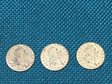 3 X GEORGE III SPADE HALF
