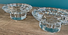 Vintage Crystal Glass Candle Holders Luminarc France x2 Holds Different sizes