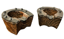 Pair of Vintage Wooden Horse Hoof / Shoe Ashtrays  Mid Century Tobacciana