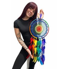 Large Rainbow Dream Catcher