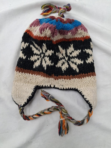 100 wool snowflake earflap - snowflake,