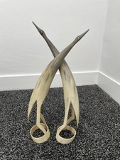 2 VINTAGE HAND CARVED  HORN