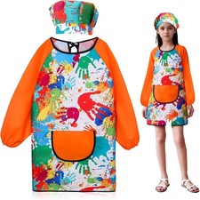 Kids Artist Painting Apron,Toddler Painting Apron,Long-Sleeved Kids' Artist Apr