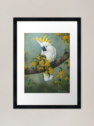 White cockatoo framed art - framed,