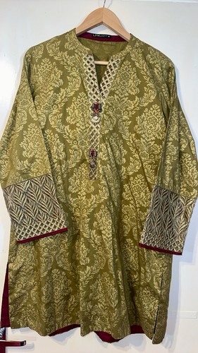 Lime light pakistani kurta - lime,
