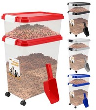 Pet Food Container Dog Cat Animal Storage Bin Dry Feed Seed With Lids