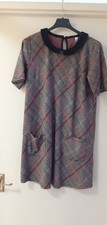 (Bag 10). HENRY HOLLAND  Ladies red grey checked Dress Size 12