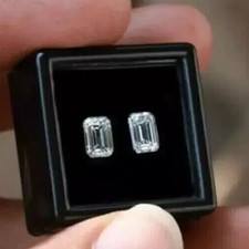 Emerald Cut Diamond Pair 2 Ct