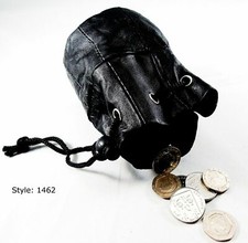 Black Soft Leather Drawstring