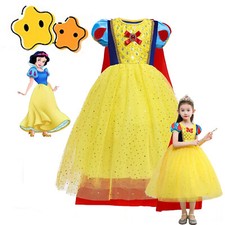 Snow White Costume Girls Fancy Dress Up Outfit Kids Cosplay Birthday Party Dress