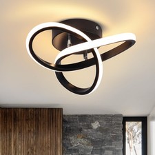 Led Ceiling Light, 25cm Black