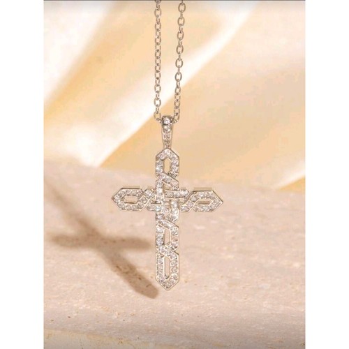 Dazzling crystal cross pendant - crystal,