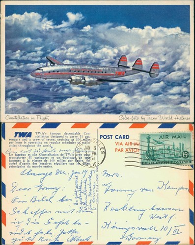 Postcard aircraft airplane