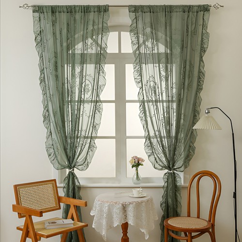 Sheer lace curtains panel - sheer,