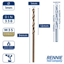 HSS Gold Cobalt Jobber Drill