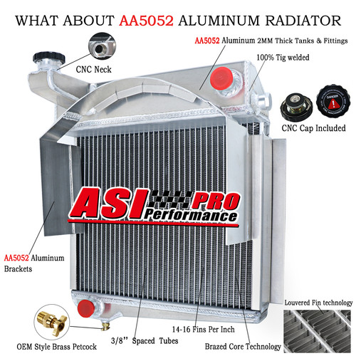 Rows aluminum radiator - aluminum, for