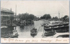 Antique Postcard Artistic River Thames Weybridge Boats England