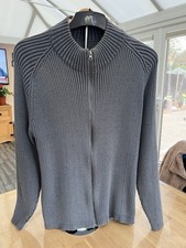 Men’s Ribbed Grey Long Sleeve XL 100% Cotton Zip Jacket