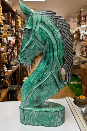 Great wooden horse head bust - wooden,