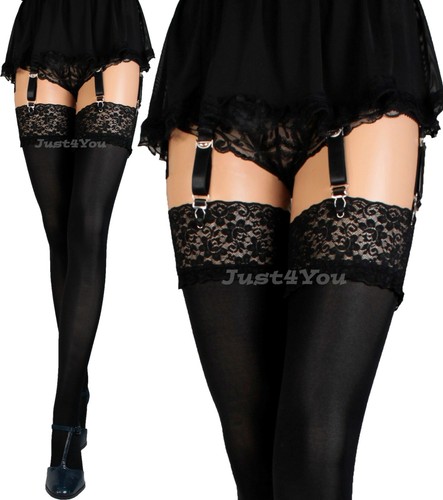Lace top stockings size - s,