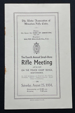 1934 Programme, Ulster Association of Miniature Rifle Clubs, Newtownards Camp