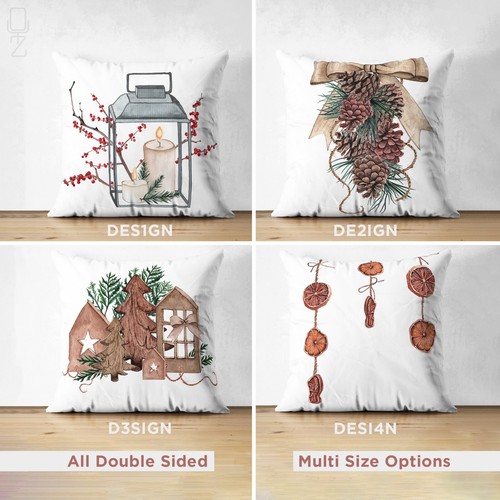 Christmas candles cushion - christmas,