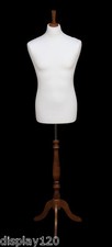 Deluxe Male Tailors Dummy Cream Torso Mannequin with Rose Stand Display