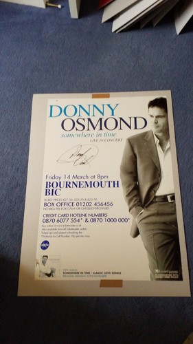 Donny osmond signed poster - donny,