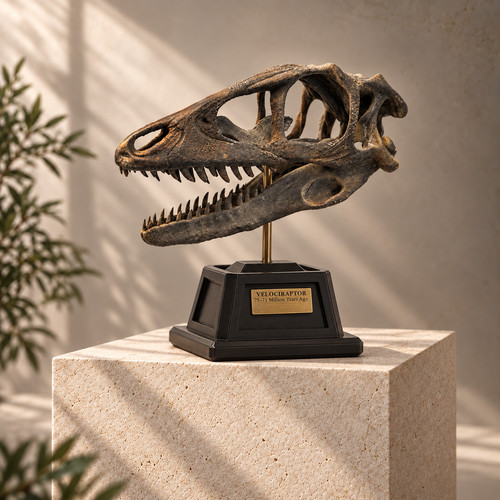 Velociraptor fossil skull - velociraptor,, fossil,