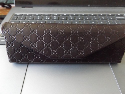 Gucci brown leather - leather, triangular