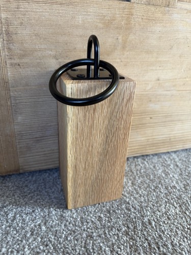 Solid oak doorstop with - oak,