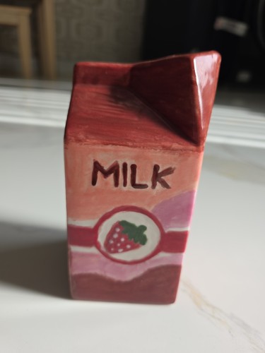 Hand painted clay milk - hand,
